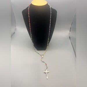 World Mission Rosary - Rainbow Glass Bead Necklace